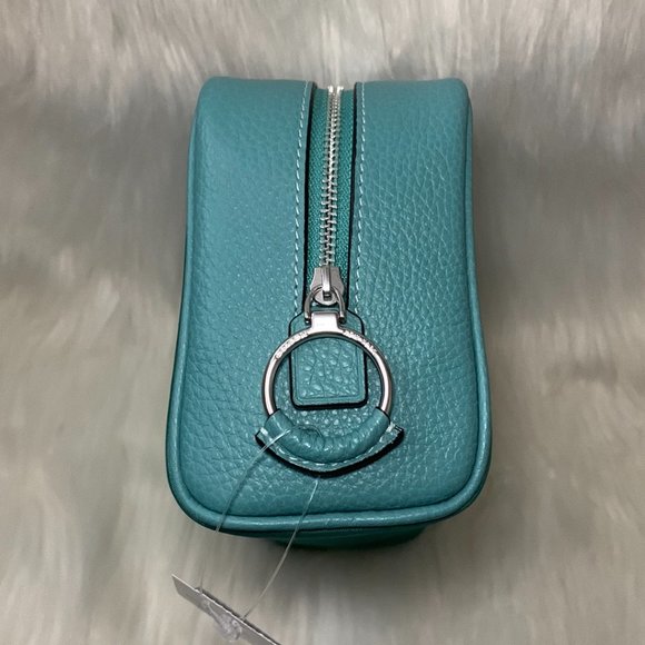 COACH Ellis Nylon Cosmetic Case in Blue Green/Silver - Picture 3 of 4